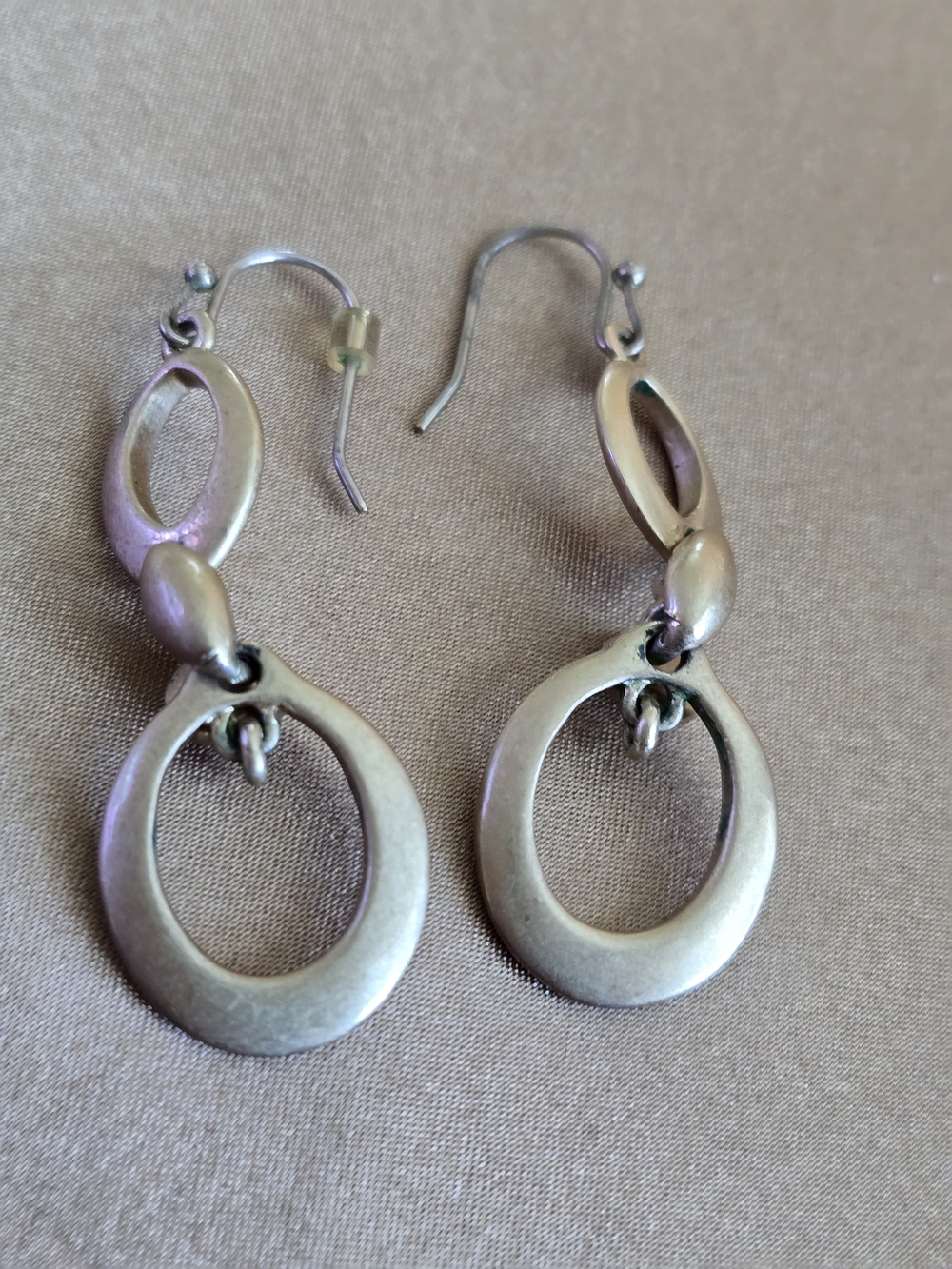 Lia Sophia Silver Oval Linked Drop Earrings